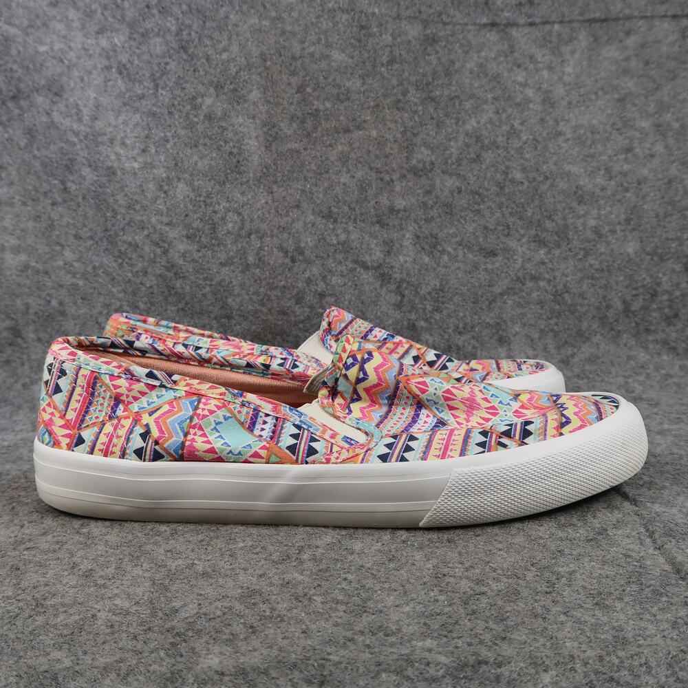 Mossimo Shoes Womens 11 Casual Slip On Sneaker Trainer Geometric Colorful Flats